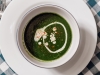  The divine stinging nettle soup with ramp salt, homegrown piment d'espelette and a splash of cream