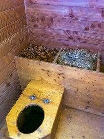  An environment-friendly bathroom in the Alps. Leaves and straw. Sprinkle yourself. Sorry, had to post it.