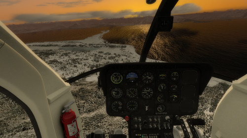 Flying the helicopter at dusk - © P3D and add-ons