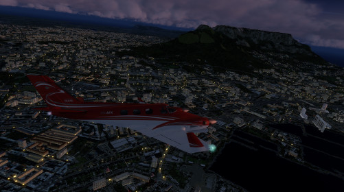  Flying around Cape Town in the Duke, Table Mountain in the background - © P3D and add-ons