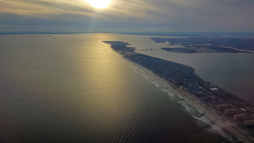 The bottom of the Rockaways with Fort Tilden and Breezy point at the very western tip