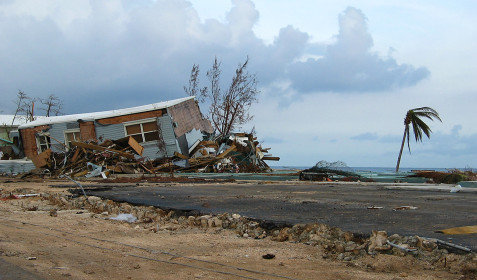 The aftermath of Ivan - The building on the right is gone, Grand Cayman