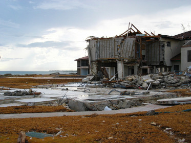The waterfront south of Georgetown, Grand Cayman - The condo in the foreground has just been wiped away