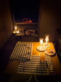 The fire place, boerewors awaiting