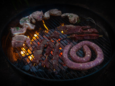 Lamb chops, ostrich skewers and my all-time favorite, boerewors