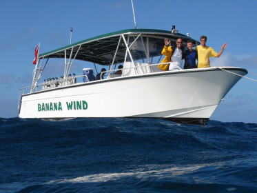 Rod, a guest and myself on the bow - Sent by a diver