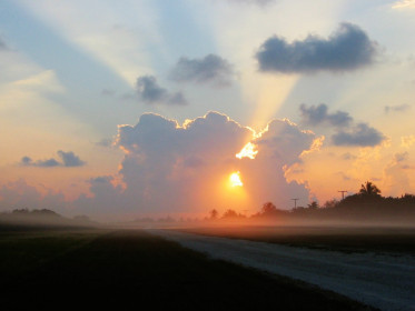 Sunrise on the airfield