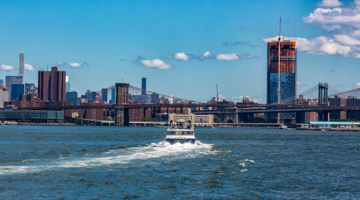 Headed up the East River