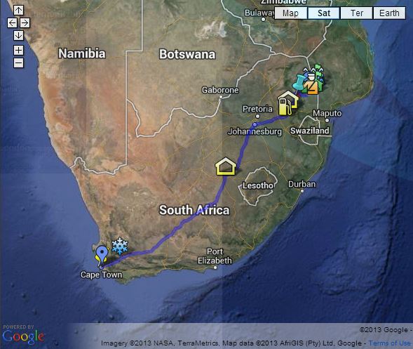 Slingshot to Kruger - The Map